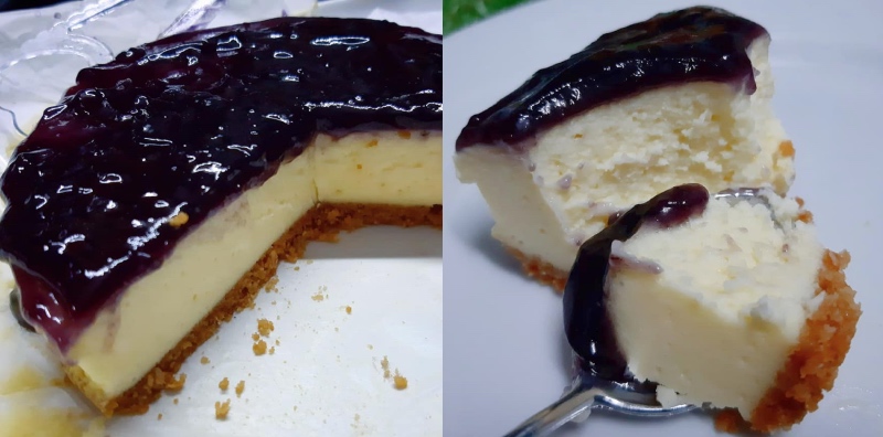 Resepi Blueberry Cheesecake Versi Jimat, Kos Tak Sampai RM30 Pun!