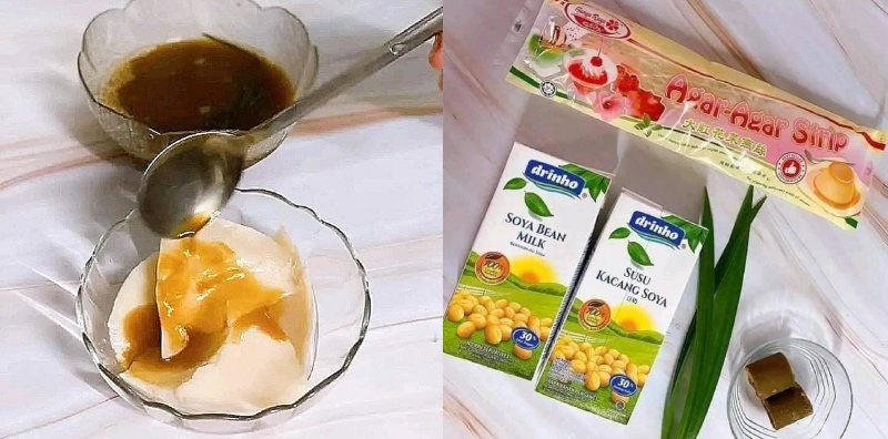 Resepi Tau Fu Fah Lembut Dengan 4 Bahan, Guna Air Kotak Soya Saja